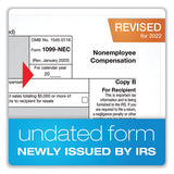 5-part 1099-nec Online Tax Kit, Fiscal Year: 2022, Five-part Carbonless, 8.5 X 3.66, 3 Forms/sheet, 15 Forms Total