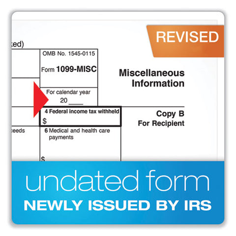 1099-misc Five-part Laser Forms And Envelopes, Fiscal Year: 2022, 5-part Carbonless, 8 X 5, 2 Forms/sheet, 10 Forms Total