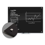 Black Glass Dry Erase Board, 35 X 23, Black Surface