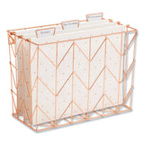 Letter-size Desktop Fashion Filing Set, Rose Gold, (1) Rack, (3) Hanging Folders, (3) File Folders, (2) Trays,(1) Mail Sorter