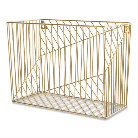 Vena Hanging File Basket, Letter Size, 6.85" Long, Gold