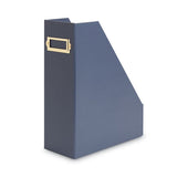 Four-piece Desk Organization Kit, Magazine Holder-paper Tray-pencil Cup-storage Bin, Navy