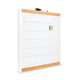 Pinit Magnetic Dry Erase Calendar With Plastic Frame, One-month, 20 X 16, White Surface, White Plastic Frame