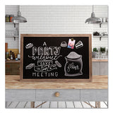 Magnetic Chalkboard With Rustic Frame, 35 X 23, Black Surface, Brown Frame