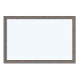 Magnetic Dry Erase Board With Rustic Frame, 35 X 23, White Surface, Brown Frame