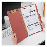 Six-section Classification Folders, Heavy-duty Pressboard Cover, 2 Dividers, 6 Fasteners, Legal Size, Brick Red, 20/box