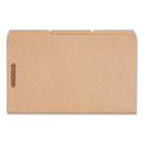 Reinforced Top Tab Fastener Folders, 0.75" Expansion, 2 Fasteners, Legal Size, Brown Kraft Exterior, 50/box