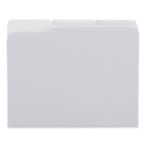 Top Tab File Folders, 1/3-cut Tabs: Assorted, Letter Size, 0.75" Expansion, Gray, 100/box