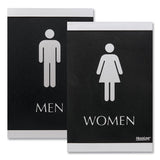 Century Series Office Sign, Men; Women, 6 X 9, Black/silver