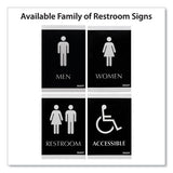 Century Series Office Sign, Accessible, 6 X 9, Black/silver