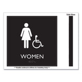 Ada Sign, Women Accessible, Plastic, 8 X8, Clear/white