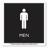 Ada Sign, Men, Plastic, 8 X 8, Clear/white