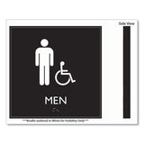 Ada Sign, Men Accessible, Plastic, 8 X 8, Clear/white