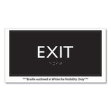 Ada Sign, Exit, Plastic, 4 X 4, Clear/white