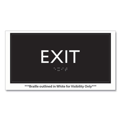 Ada Sign, Exit, Plastic, 4 X 4, Clear/white