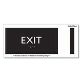 Ada Sign, Exit, Plastic, 4 X 4, Clear/white