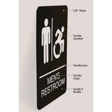 Ada Sign, Men's Restroom, 6 X 9, Black Face, White Graphics