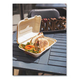 Nourish Molded Fiber Takeout Containers, Compostable, 6.1 X 9 X 2.9, Natural, Sugarcane, 200/carton