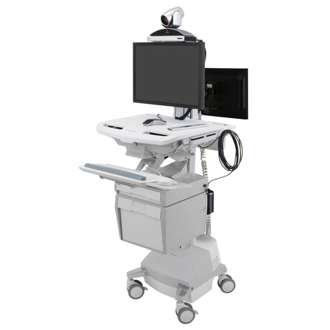 StyleView® Telepresence Cart, Back-to-Back Monitors, Powered