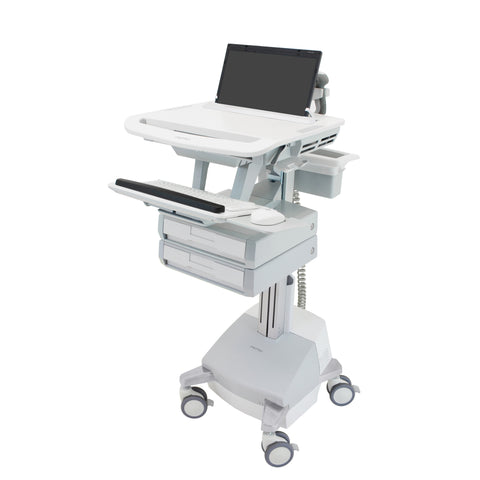 StyleView® Laptop Cart, SLA Powered, 2 Drawers (1x2)