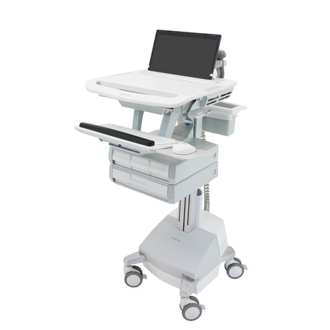 StyleView® Laptop Cart, SLA Powered, 4 Drawers (3x1+1)