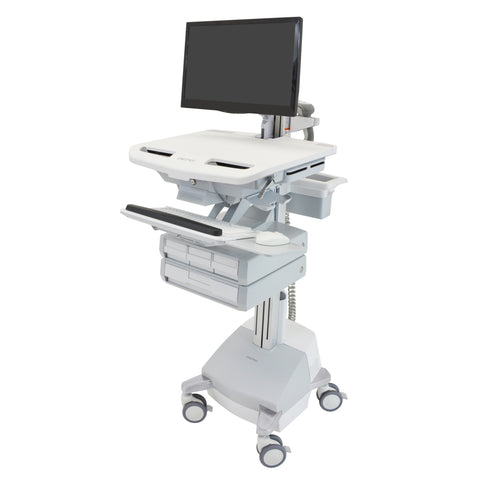 StyleView® Cart with LCD Arm, SLA Powered, 4 Drawers (3x1+1)