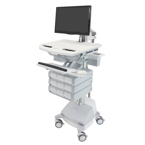 StyleView® Cart with LCD Arm, SLA Powered, 9 Drawers (3x3)