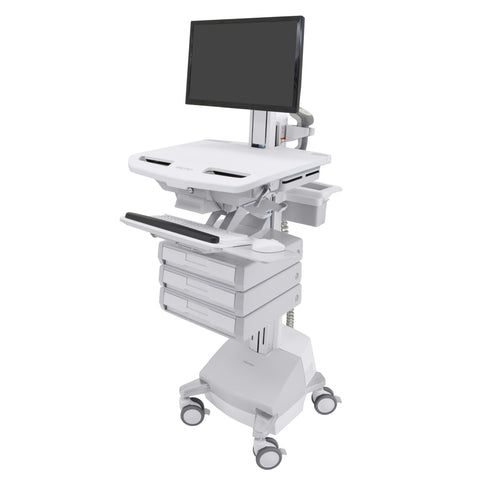 StyleView® Cart with LCD Pivot, SLA Powered, 3 Drawers (1x3)