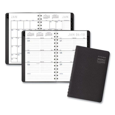 Contemporary Weekly-monthly Planner, Block, 8.5 X 5.5, Graphite Cover, 2021