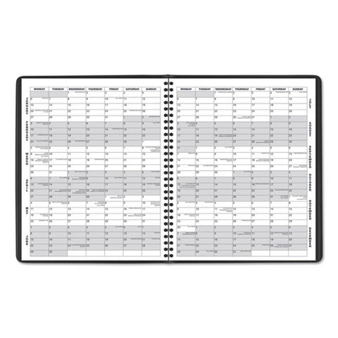 Monthly Planner, 11 X 9, Black, 2021-2022