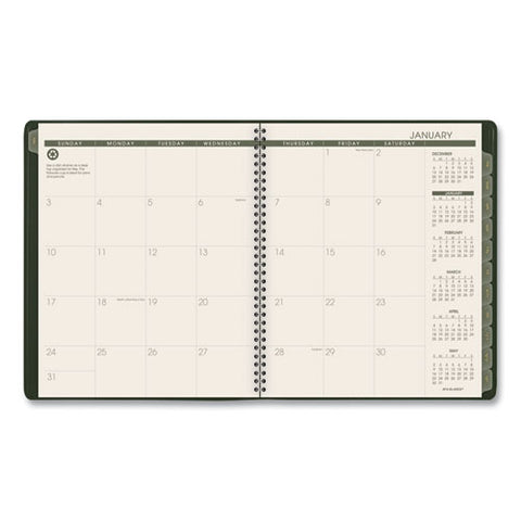 Recycled Monthly Planner, 11 X 9, Green, 2021-2022