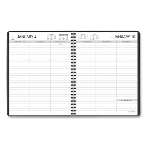 Weekly Planner Ruled For Open Scheduling, 8.75 X 6.75, Black, 2021