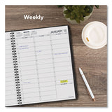 Weekly Appointment Book, 11 X 8.25, Black, 2021-2022