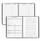 Weekly Appointment Book, 11 X 8.25, Black, 2021-2022