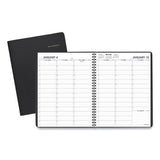 Weekly Appointment Book, 11 X 8.25, Black, 2021-2022