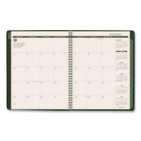 Recycled Weekly-monthly Classic Appointment Book, 11 X 8.25, Green, 2021