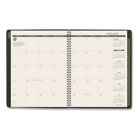 Recycled Weekly-monthly Classic Appointment Book, 11 X 8.25, Green, 2021