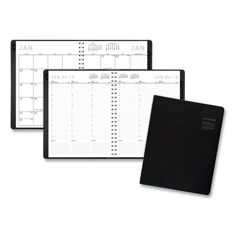 Contemporary Weekly-monthly Planner, Column, 11 X 8.25, Black Cover, 2022