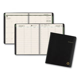 Recycled Weekly-monthly Classic Appointment Book, 8.75 X 7, Black, 2021