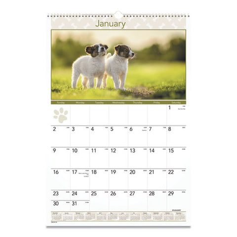 Puppies Monthly Wall Calendar, 15.5 X 22.75, 2022