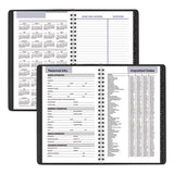 Block Format Weekly Appointment Book W-contacts Section, 8.5 X 5.5, Black, 2021