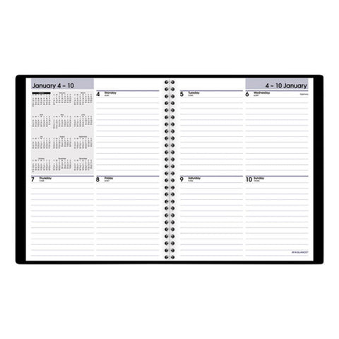 Open-schedule Weekly Appointment Book, 8.75 X 7, Black, 2021