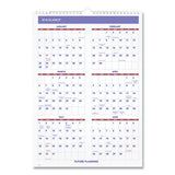 Monthly Wall Calendar With Ruled Daily Blocks, 12 X 17, White, 2022