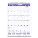 Monthly Wall Calendar With Ruled Daily Blocks, 12 X 17, White, 2022