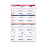 Academic Erasable Reversible Extra Large Wall Calendar, 48 X 32, White/blue/red, 12 Month (july To June): 2023 To 2024