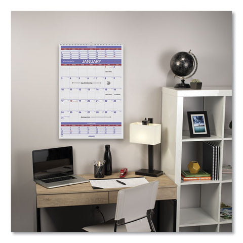 Three-month Wall Calendar, 15.5 X 22.75, 2021