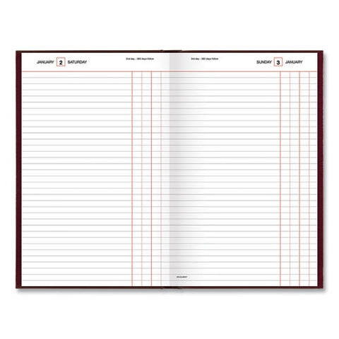 Standard Diary Recycled Daily Journal, Red, 12.13 X 7.69, 2022