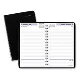 Daily Appointment Book With Open Scheduling, 8 X 5, Black, 2021