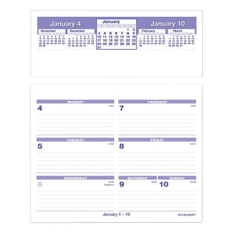 Flip-a-week Desk Calendar And Base, 7 X 5.5, White, 2021