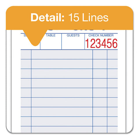 Guest Check Unit Set, Carbonless Duplicate, 6 7-8 X 3 3-8, 50 Forms, 10-pack